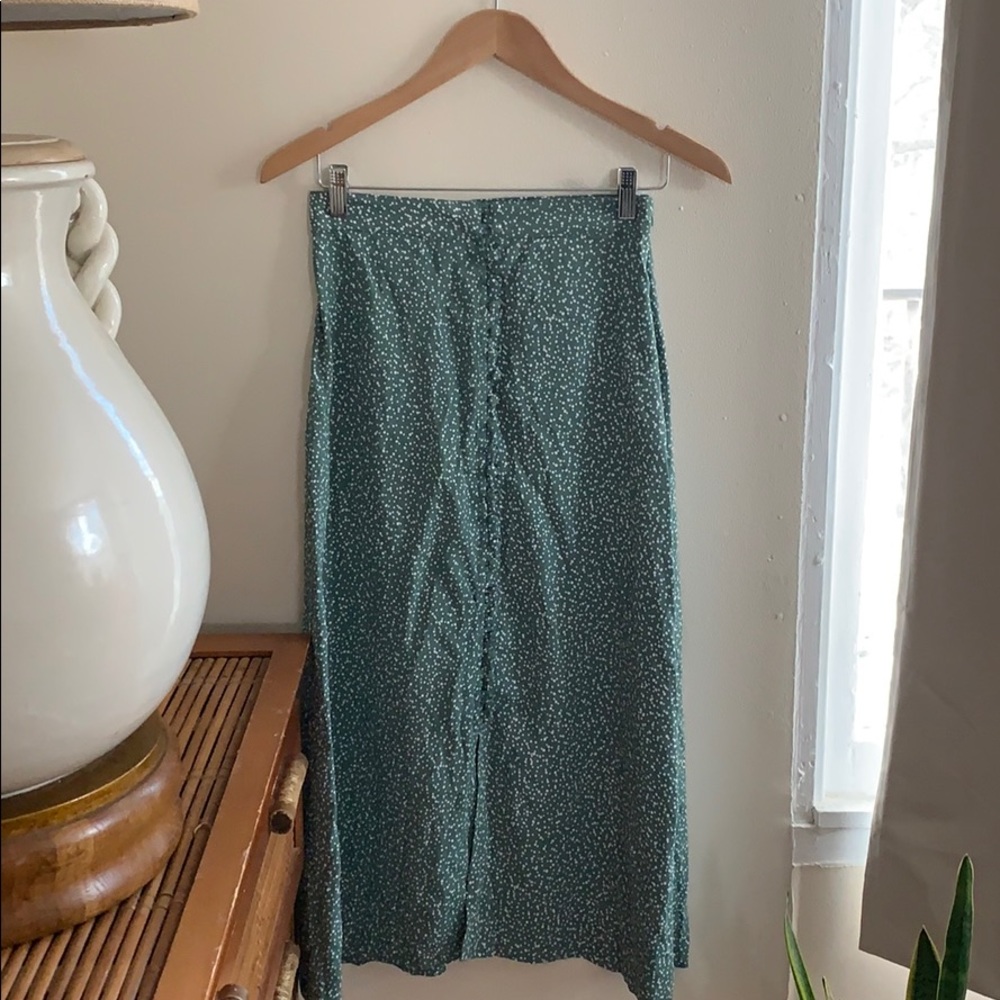 Flynn Skye Button-Up Polka Dot Skirt, Size M